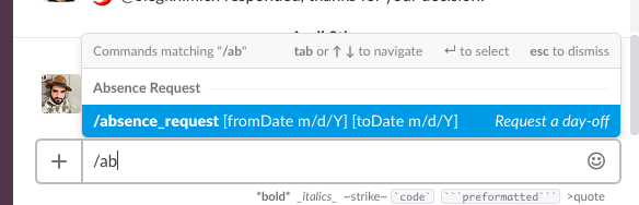 Test the Slack Command