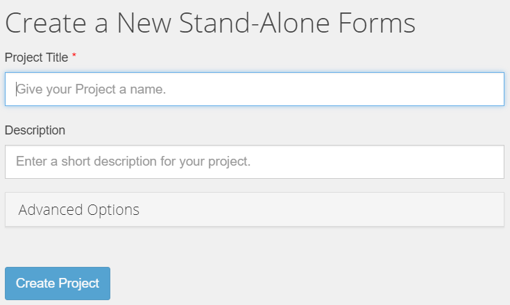 Create a new Form.io project